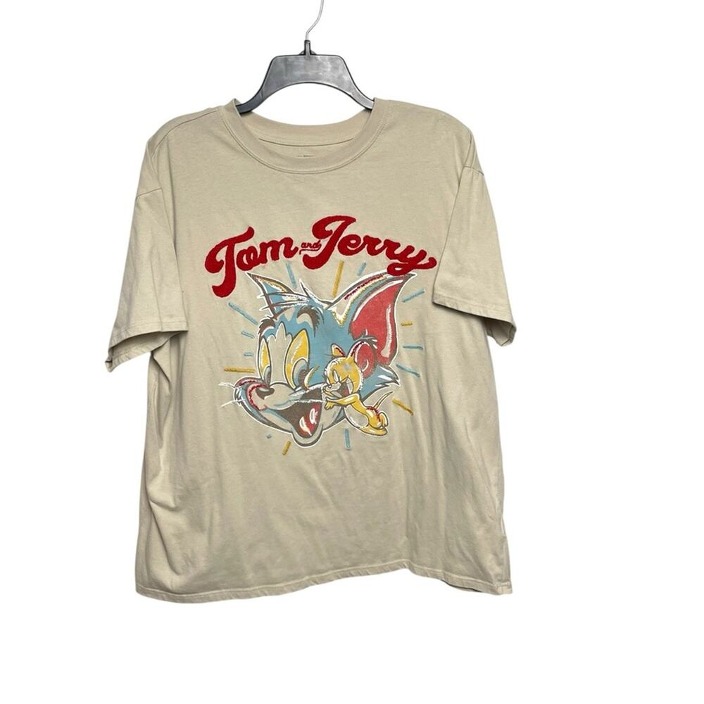 Unisex Beige Tom and Jerry vintage style Graphic Tee size 2X